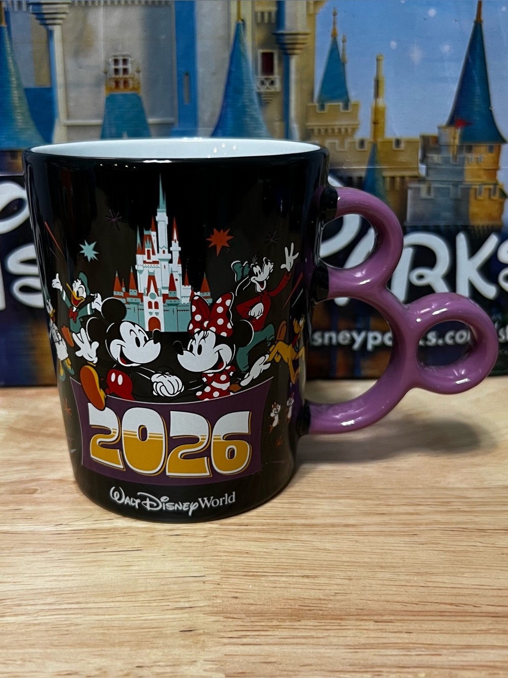 2026 Disney Parks WDW Mickey Minnie Castle Year Dated 14oz Ceramic Mug NEW